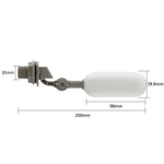 Mini Plastic Float Valve for Aquariums/Humidifiers/Small Water Tanks, 1/2 Inch/20mm Black, 1/2 Inch/20mm Gray, 1/2 Inch/20mm  With AdjustableLlock, 3/4 Inch/25mm Black, 3/4 Inch/25mm Gray