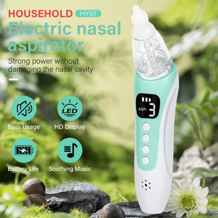 電動ベビー鼻吸引器 食品グレードシリコンチップ3個付き、癒しのピアノ音楽＆ソフトLEDライト