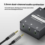 3.5mmオーディオスイッチャーセレクター デュアル3.5mm AUX入力から単一出力 独立ボリュームコントロール付き、3.5mm AUX入力から1出力