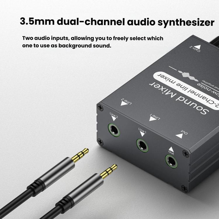 3.5mmオーディオスイッチャーセレクター デュアル3.5mm AUX入力から単一出力 独立ボリュームコントロール付き、3.5mm AUX入力から1出力