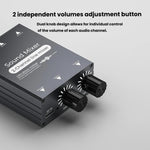 3.5mmオーディオスイッチャーセレクター デュアル3.5mm AUX入力から単一出力 独立ボリュームコントロール付き、3.5mm AUX入力から1出力
