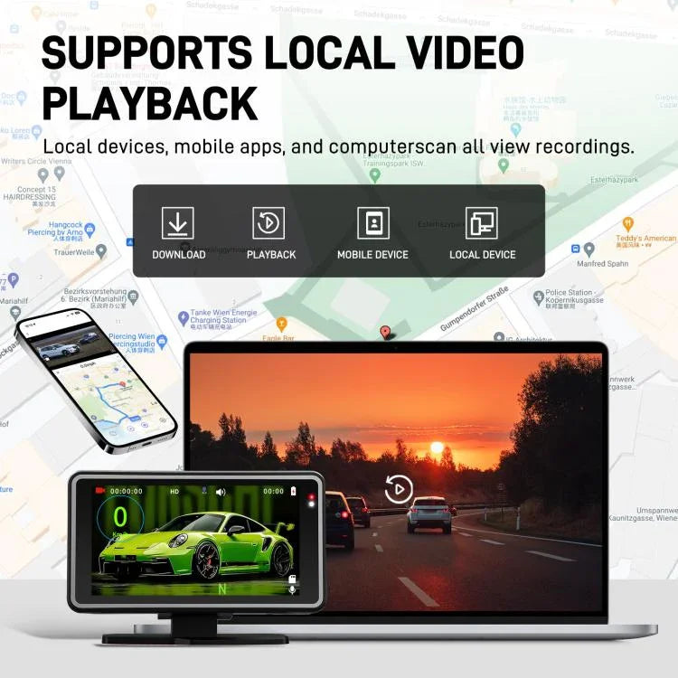 5インチ 1080P 車載カメラ WiFi HUDディスプレイ搭載 カードライブレコーダー、L5965