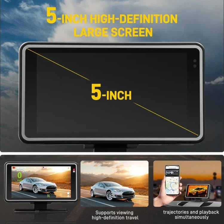 5インチ 1080P 車載カメラ WiFi HUDディスプレイ搭載 カードライブレコーダー、L5965