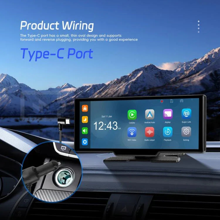 4K HDカー録画機 カーナビ CarPlay カーセンターモニター、A4473
