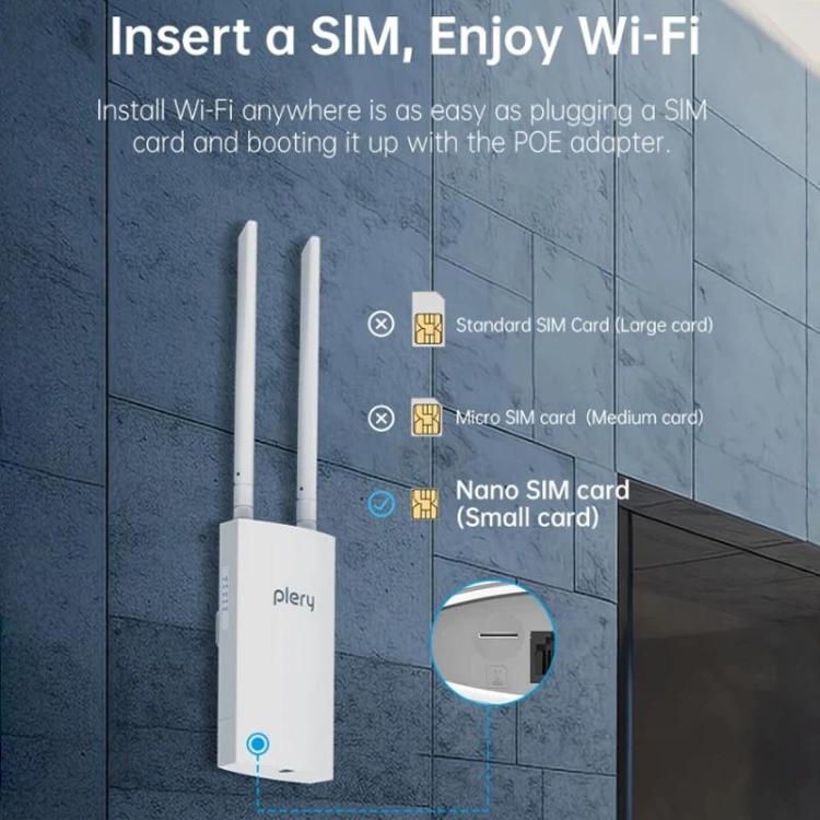 COMFAST Plery R702 屋外用4G LTEワイヤレスルーター IP66防水 ユニバーサルSIM対応 EUプラグ、USプラグ、UKプラグ、AUプラグ