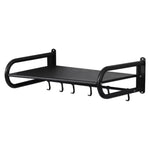 頑丈なステンレス製壁掛け電子レンジ棚 キッチンオーブンラック フック付き、36x36.5cm、45x36.5cm、51x36.5cm、56x36.5cm