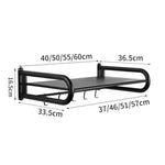 頑丈なステンレス製壁掛け電子レンジ棚 キッチンオーブンラック フック付き、36x36.5cm、45x36.5cm、51x36.5cm、56x36.5cm