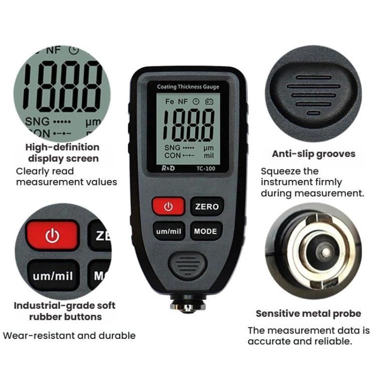 R&D INSTRUMENTS TC-100 高精度塗膜厚さ計 自動車塗装膜厚測定器、TC-100
