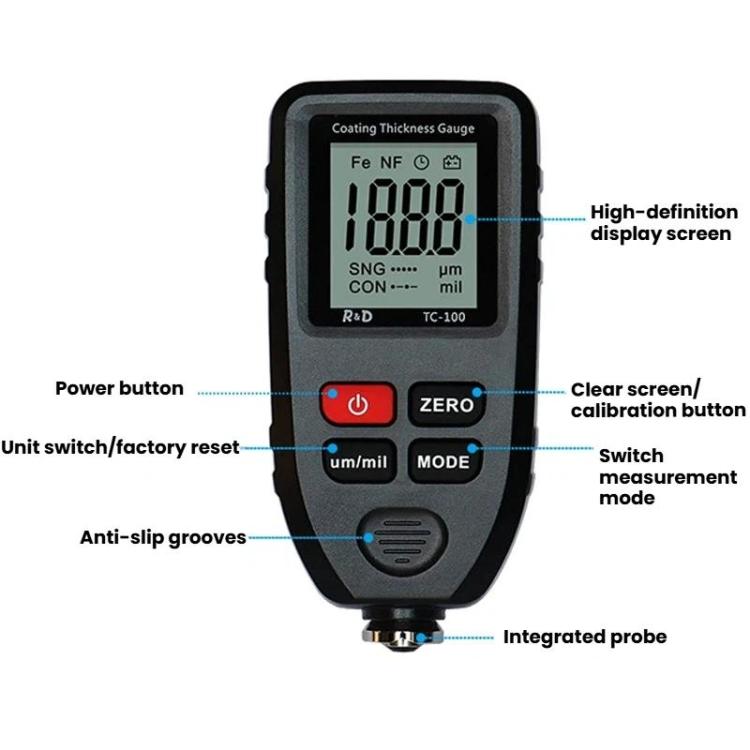 R&D INSTRUMENTS TC-100 高精度塗膜厚さ計 自動車塗装膜厚測定器、TC-100