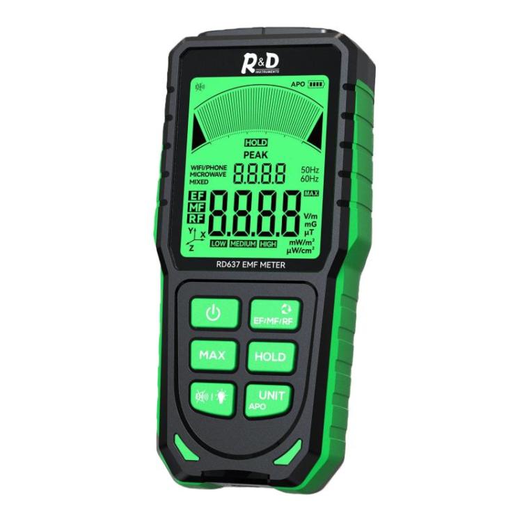 R&D INSTRUMENTS RD637 3-in-1 デジタル表示アラーム充電式電磁波測定器、RD637
