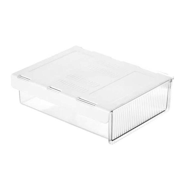 デスク下隠し引き出しオーガナイザー 文房具・オフィス用品用見えない収納ボックス、中サイズクリア、中サイズクリアブラック、大サイズクリア、大サイズクリアブラック、XLクリア