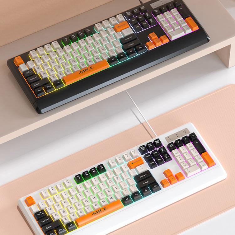 iMICE AK-100 Wired USB Rainbow Backlit Color Block Keycap Keyboard