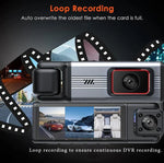 3.16インチHD 1080P赤外線ナイトビジョン車載DVR 前方＋車内（Wi-Fiなし）、前方＋車内＋後方（Wi-Fiなし）、前方＋車内＋Wi-Fi接続、前方＋車内＋後方＋Wi-Fi接続