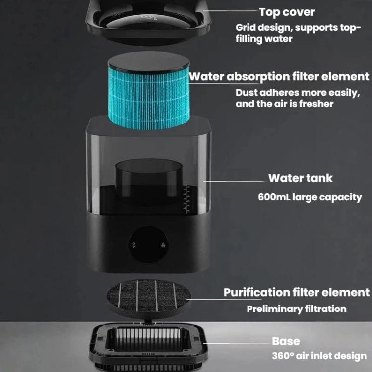 ミストレス加湿器 インテリジェント検知 空気清浄機 ランニングナイトライト付き