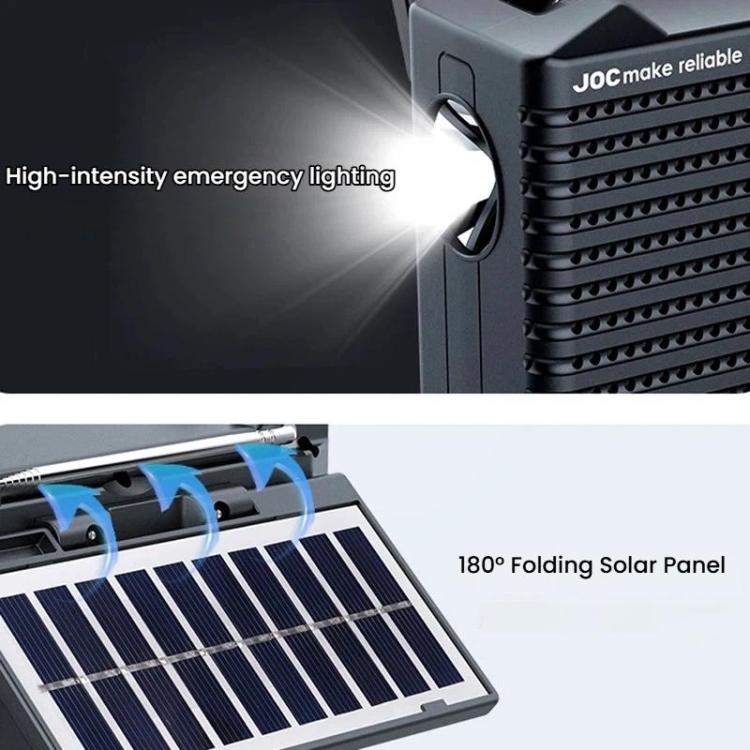 JOC TG-099BT-S フルバンドソーラーラジオ 懐中電灯付きポータブルBluetoothラジオ、JOC TG-099BT-S