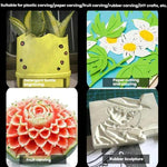 14個セット ゴム印用 紙切り彫刻ナイフ DIYフルーツ彫刻ナイフ、ピンク、ブラック、グリーン