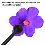 柔らかい陶芸粘土用へこみ彫刻ペン DIYベーキング用フリッパースティック 陶芸粘土花形モデリングツール、3セット彫刻ペン