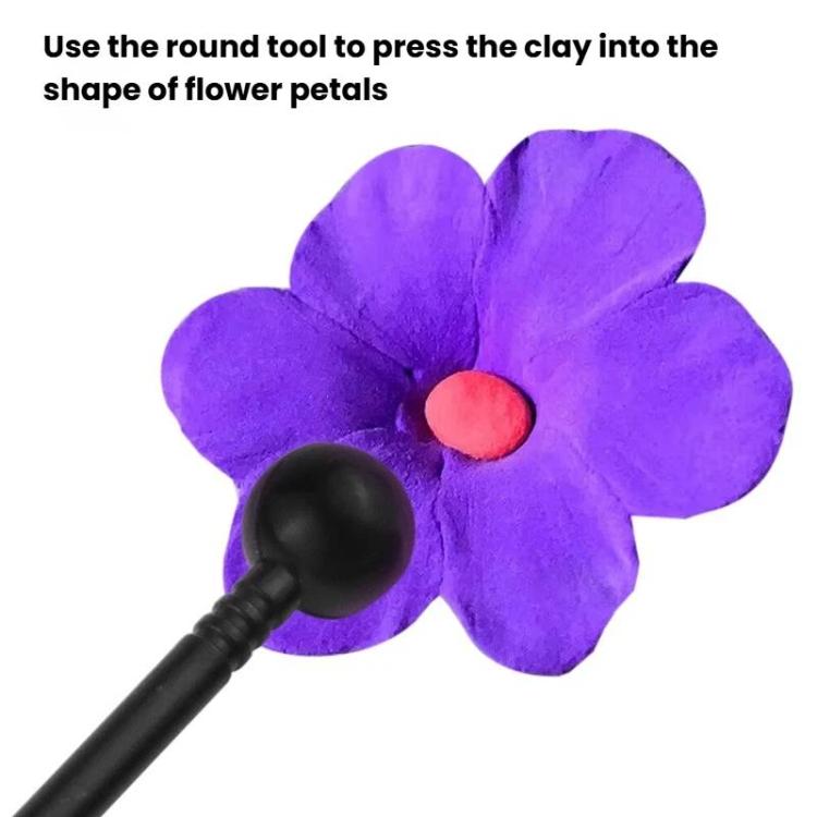 柔らかい陶芸粘土用へこみ彫刻ペン DIYベーキング用フリッパースティック 陶芸粘土花形モデリングツール、3セット彫刻ペン