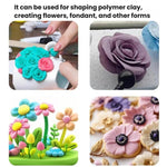 柔らかい陶芸粘土用へこみ彫刻ペン DIYベーキング用フリッパースティック 陶芸粘土花形モデリングツール、3セット彫刻ペン