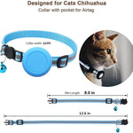 AirTag 第2世代 / AirTag 第1世代用 防水シリコンホルダー 猫用首輪 安全ブレイクアウェイバックル付き 魚＆鈴ペンダント付き