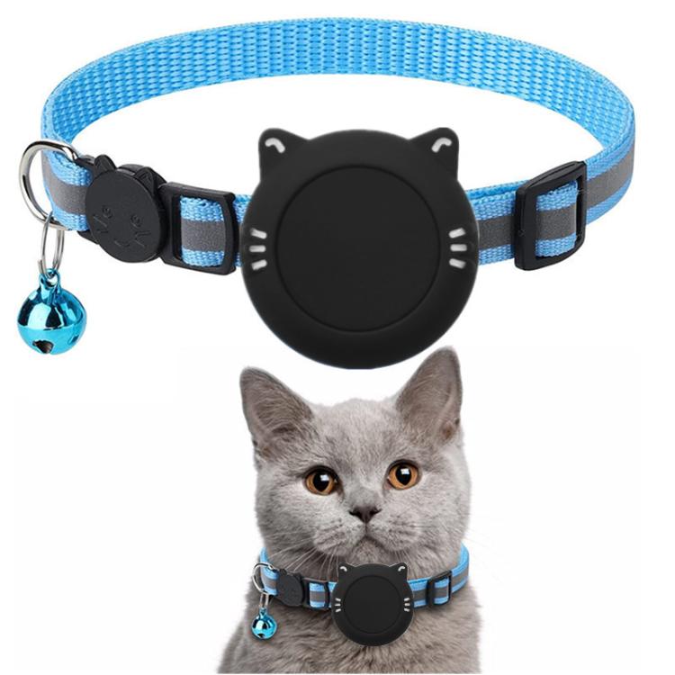 AirTag 第2世代 / AirTag 第1世代用 猫用首輪 防水シリコンホルダー 安全ブレイクアウェイバックル付き 魚＆鈴ペンダント付き