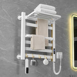 Smart Touchscreen Display Electric Heated Towel Rack Bathroom Drying Rack, Large Platinum Right Wiring, Large Platinum Left Wiring, Large White Right Wiring, Large White Left Wiring, Large Black Right Wiring, Large Black Left Wiring