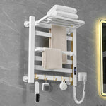 Smart Touchscreen Display Electric Heated Towel Rack Bathroom Drying Rack, Large Platinum Right Wiring, Large Platinum Left Wiring, Large White Right Wiring, Large White Left Wiring, Large Black Right Wiring, Large Black Left Wiring