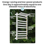 Smart Touchscreen Display Electric Heated Towel Rack Bathroom Drying Rack, Large Platinum Right Wiring, Large Platinum Left Wiring, Large White Right Wiring, Large White Left Wiring, Large Black Right Wiring, Large Black Left Wiring
