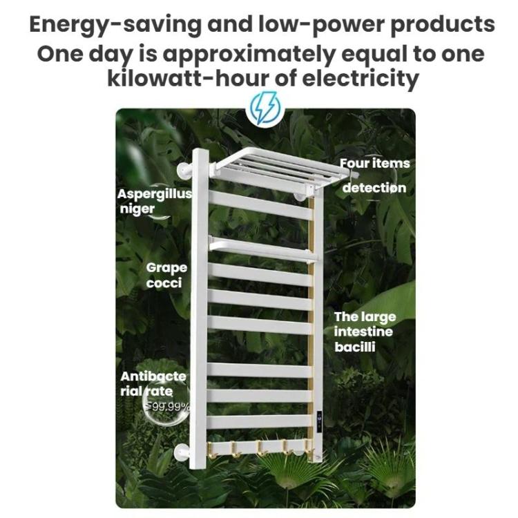 Smart Touchscreen Display Electric Heated Towel Rack Bathroom Drying Rack, Large Platinum Right Wiring, Large Platinum Left Wiring, Large White Right Wiring, Large White Left Wiring, Large Black Right Wiring, Large Black Left Wiring