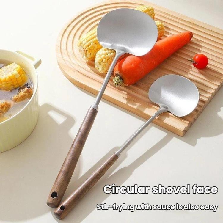 2個セット無垢材ロングハンドル中華お玉＆レードル 家庭用キッチンシャベル 小サイズ