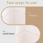 Acrylic Corner Wall Mounted Shelf For Bathroom, Kitchen & Office, Single, Double