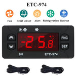 ETC-974 埋め込み型デジタル温度コントローラー 冷却、霜取り、ファン機能付き、ETC-974 220V、ETC-974 110V