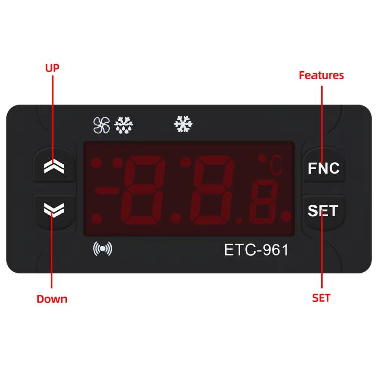 220V ETC-961 温度コントローラー 冷蔵霜取りアラーム校正機能付き、ETC-961 220V