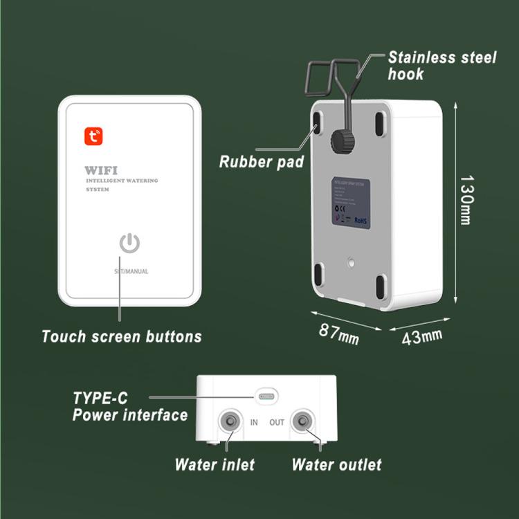 Tuya対応WiFiスマート自動点滴灌漑システム 二重ポンプ対応 最大16鉢対応 調整可能な点滴矢印バージョン、調整可能な点滴ヘッドバージョン、点滴矢印バージョン