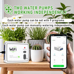 WIFIスマートデュアルポンプ自動給水システム 携帯電話リモートコントロール給水装置、調節可能なドリップアローUSB、調節可能なドリップアローUSプラグ、調節可能なドリップアローUKプラグ、透明ドリップアローUSB、透明ドリップアローUSプラグ