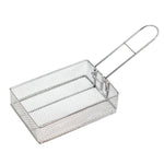 COOL CAMP キャンプ用ステンレス製折りたたみストレーナーフライバスケット アウトドア料理用 175 x 120 x 50mm