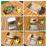 COOL CAMP キャンプ用ステンレス製折りたたみストレーナーフライバスケット アウトドア料理用 175 x 120 x 50mm
