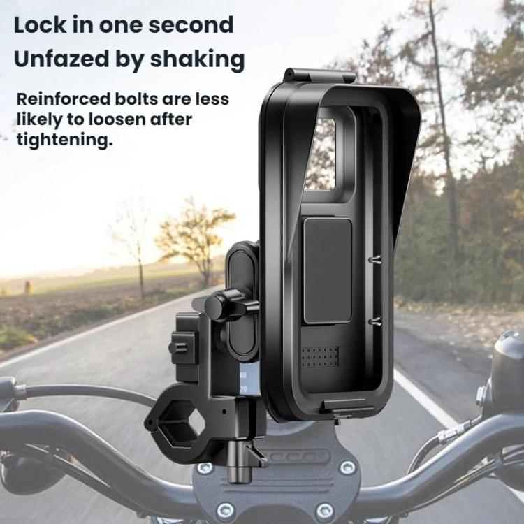 Waterproof Navigation Phone Holder For Motorcycles And Bicycles, Handlebar Charging, Handlebar Standard, Rearview Mirror Charging, Rearview Mirror Standard