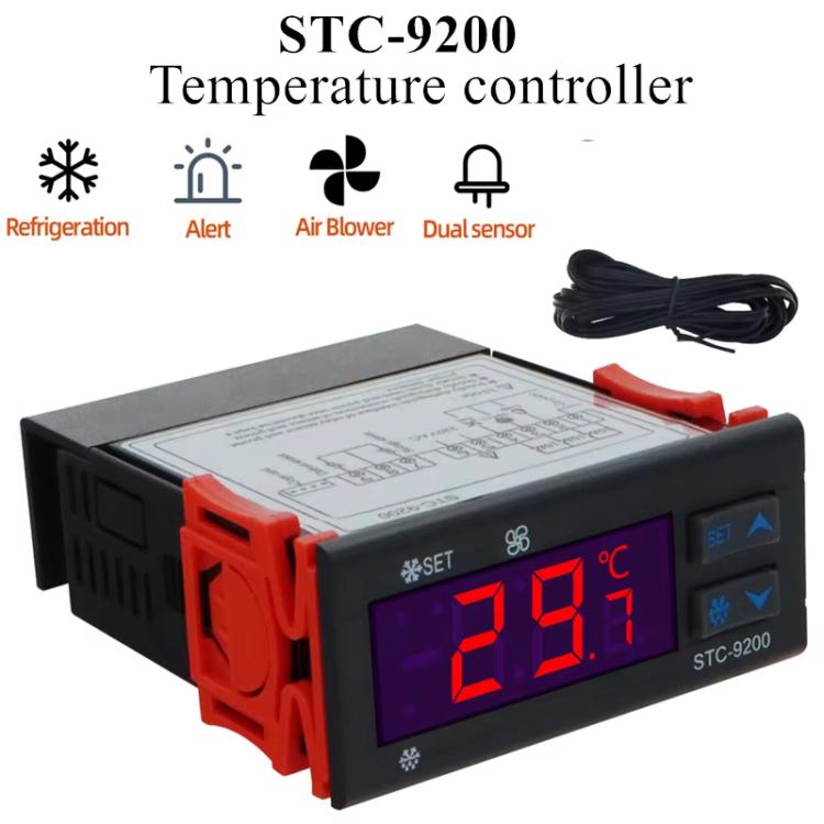 STC-9200 マイクロコンピュータ温度コントローラー - 冷蔵、霜取り、ファン制御用3モード出力、冷蔵室・冷却ユニット用ユニバーサル