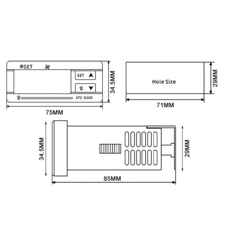STC-9200 マイクロコンピュータ温度コントローラー - 冷蔵、霜取り、ファン制御用3モード出力、冷蔵室・冷却ユニット用ユニバーサル