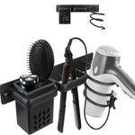 アルミ製壁掛けヘアドライヤー＆ストレートナー用ホルダー バスルームオーガナイザー