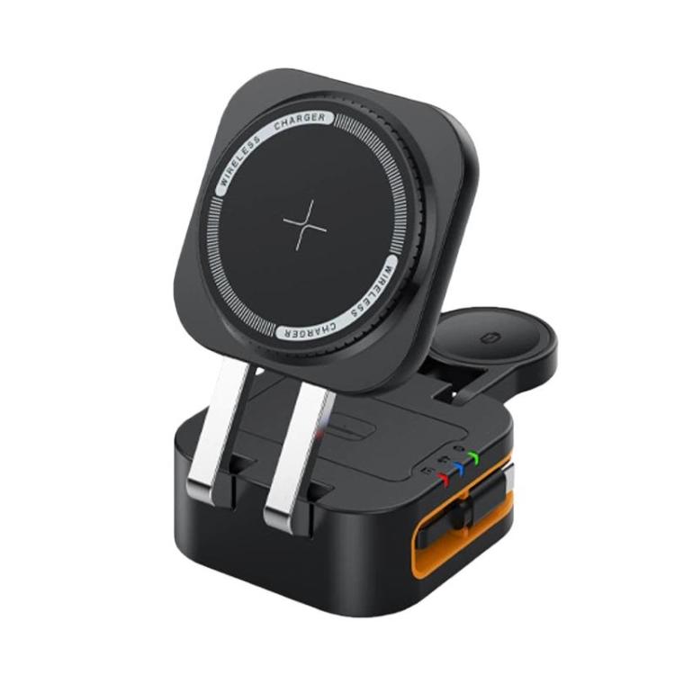 15W 3イン1 伸縮式ケーブル 磁気ワイヤレス充電器 折りたたみ式デスクトップ充電スタンド