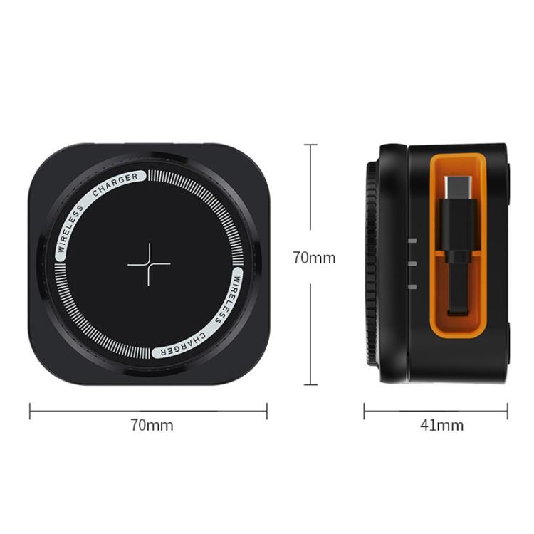 15W 3 In 1 Retractable Cable Magnetic Wireless Charger Foldable Desktop Charging Stand