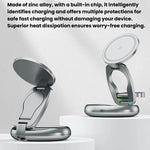 15W 3イン1 磁気ワイヤレス充電器 LEDカラフルライト付き 回転式デスクトップ充電スタンド