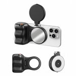TELESIN 磁気スマホマウント補助撮影ハンドル リモコンアシスタント、ホワイトカメラグリップ＋シルバー補助光、ホワイトカメラグリップ＋三脚＋シルバー補助光、ホワイトカメラグリップ＋ホワイト補助光、ホワイトカメラグリップ＋三脚＋ホワイト補助光