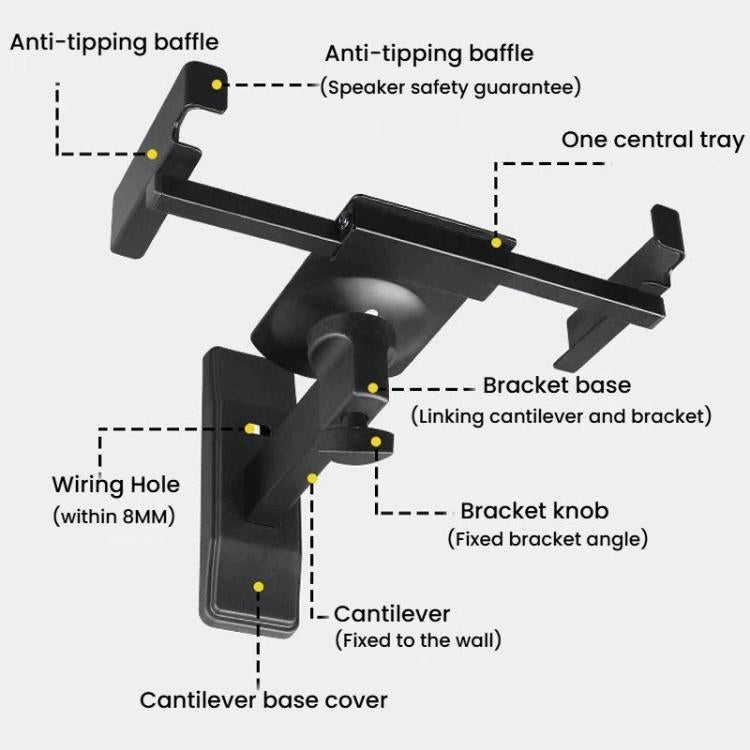 角度調整可能な壁掛けスピーカースタンド サラウンドサウンドモニタースピーカーブラケット, LKT-383, LKT-383S