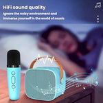 取り外し可能マイク付きポータブルBluetoothスピーカー 子供・家族用カラオケセット スカイブルー二重マイク、ピンク二重マイク、ホワイト二重マイク、スカイブルー単一マイク、ピンク単一マイク、ホワイト単一マイク