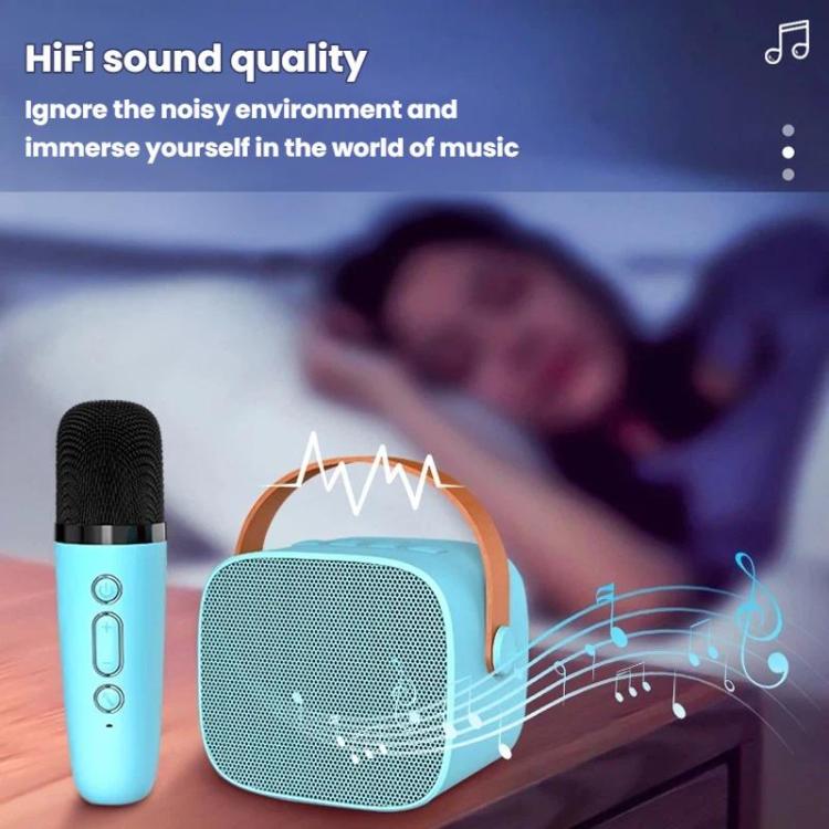 取り外し可能マイク付きポータブルBluetoothスピーカー 子供・家族用カラオケセット スカイブルー二重マイク、ピンク二重マイク、ホワイト二重マイク、スカイブルー単一マイク、ピンク単一マイク、ホワイト単一マイク