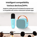 取り外し可能マイク付きポータブルBluetoothスピーカー 子供・家族用カラオケセット スカイブルー二重マイク、ピンク二重マイク、ホワイト二重マイク、スカイブルー単一マイク、ピンク単一マイク、ホワイト単一マイク