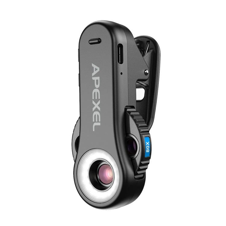 APEXEL TriScope 40X-80X-120X スマホ用顕微鏡 デュアル温度LED＆UV照明付き、APL-MS3L